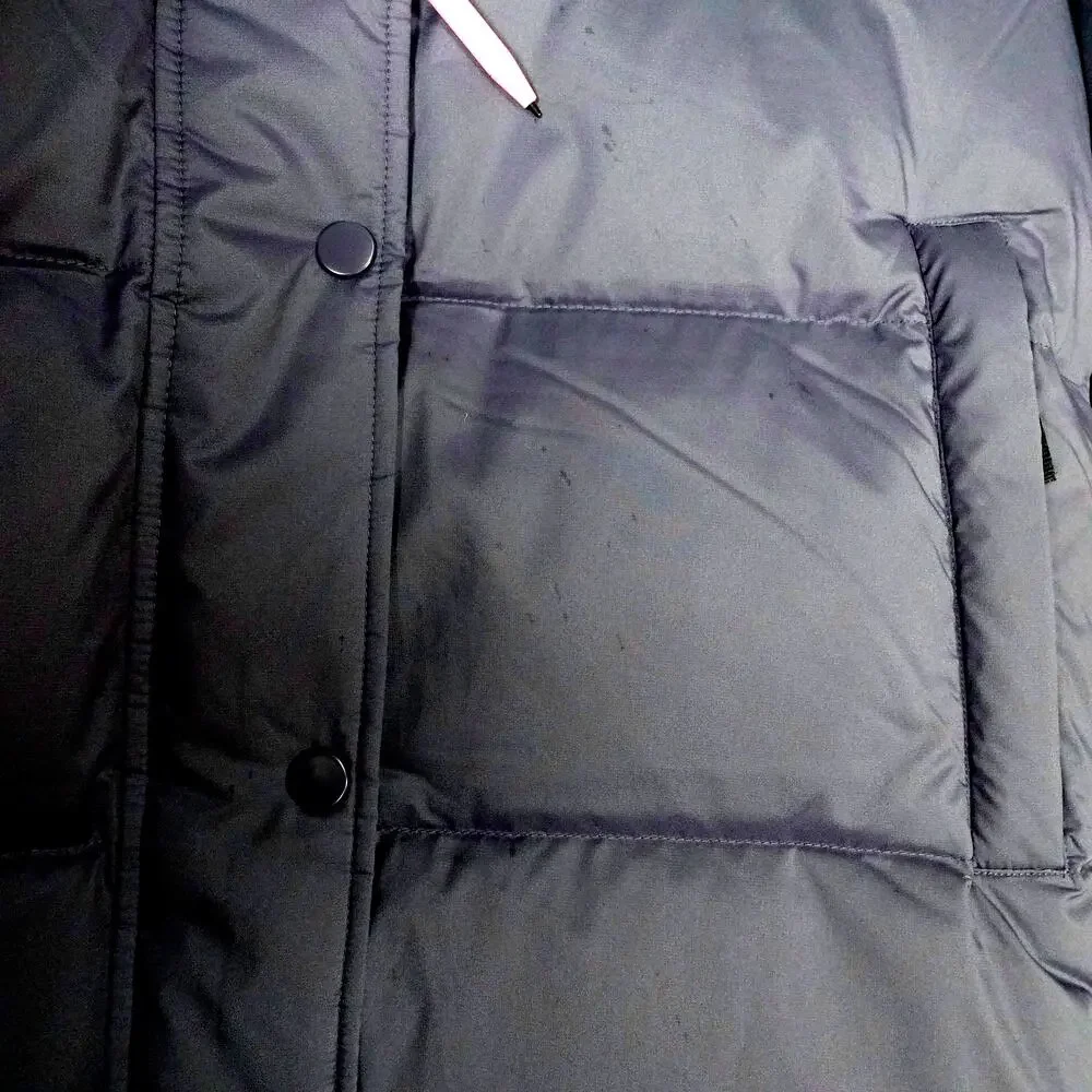 New Imperfect Quince Womens XS Responsible Down Long Puffer Coat Storm Blue $200